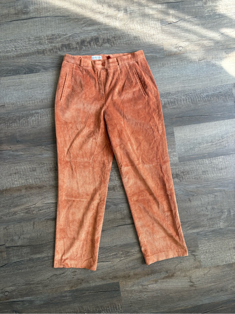 Vintage Marcona Orange Corduroy Straight-Leg Pants